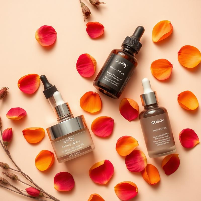 Skincare produkty - flat lay